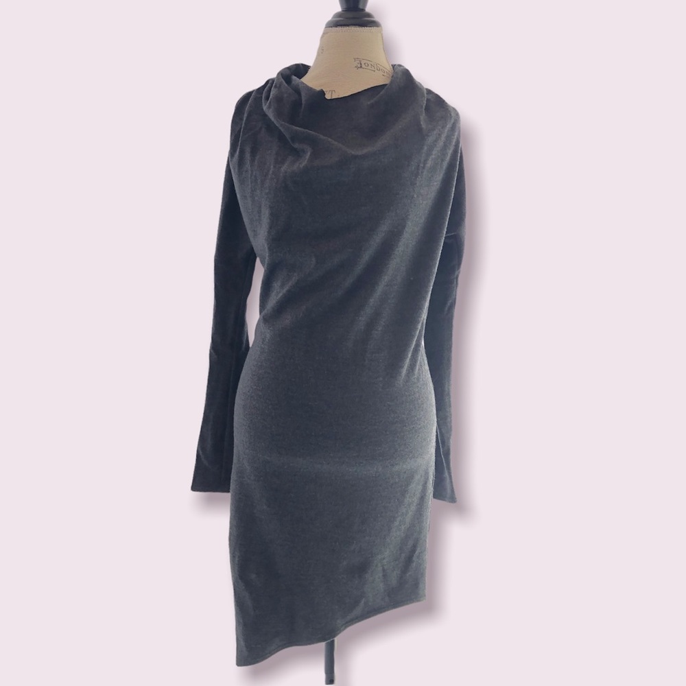 Helmut Lang Wool Asymmetrical Dress